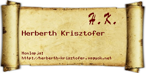 Herberth Krisztofer névjegykártya